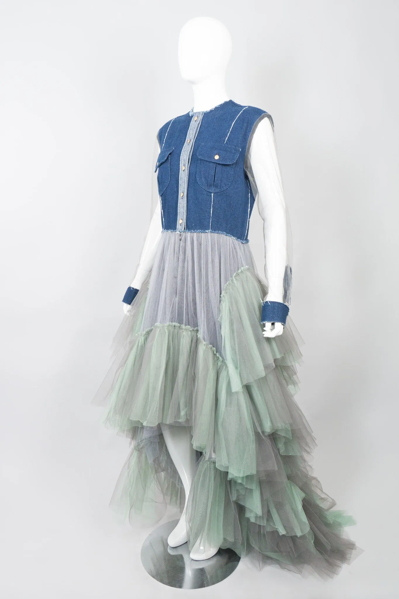 Denim Tulle Mermaid Dress