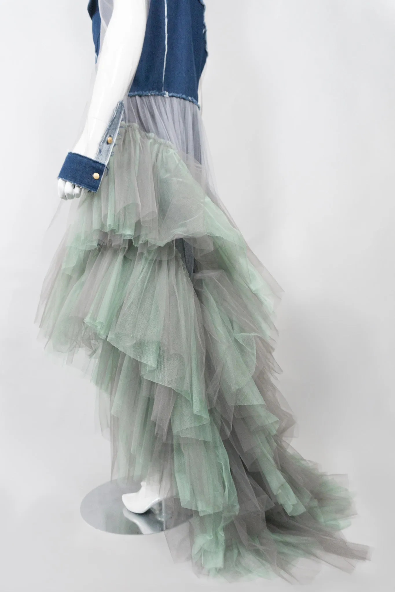 Denim Tulle Mermaid Dress