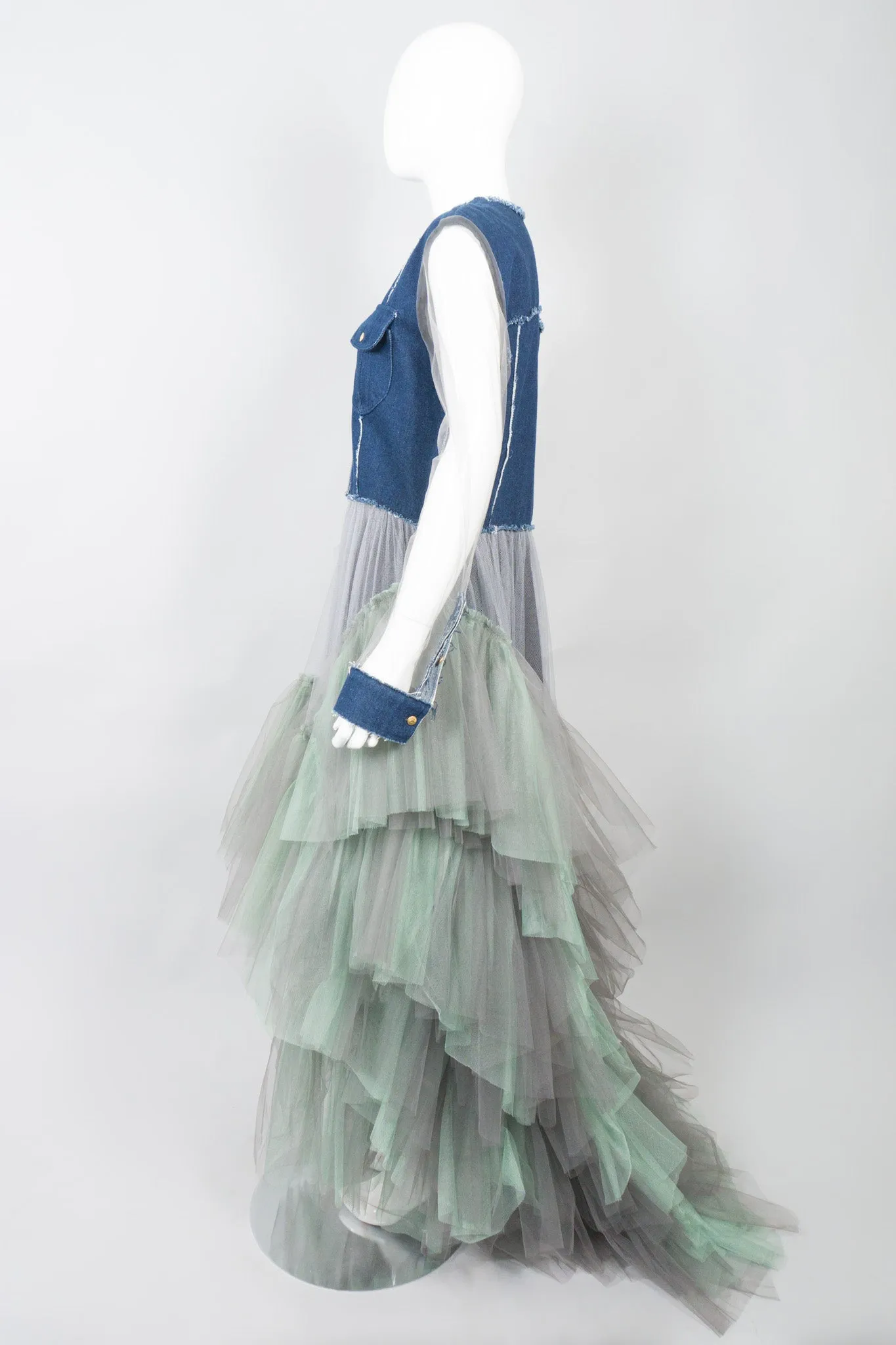 Denim Tulle Mermaid Dress