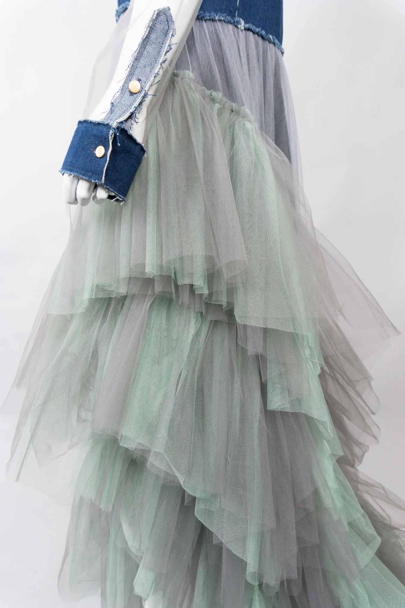 Denim Tulle Mermaid Dress