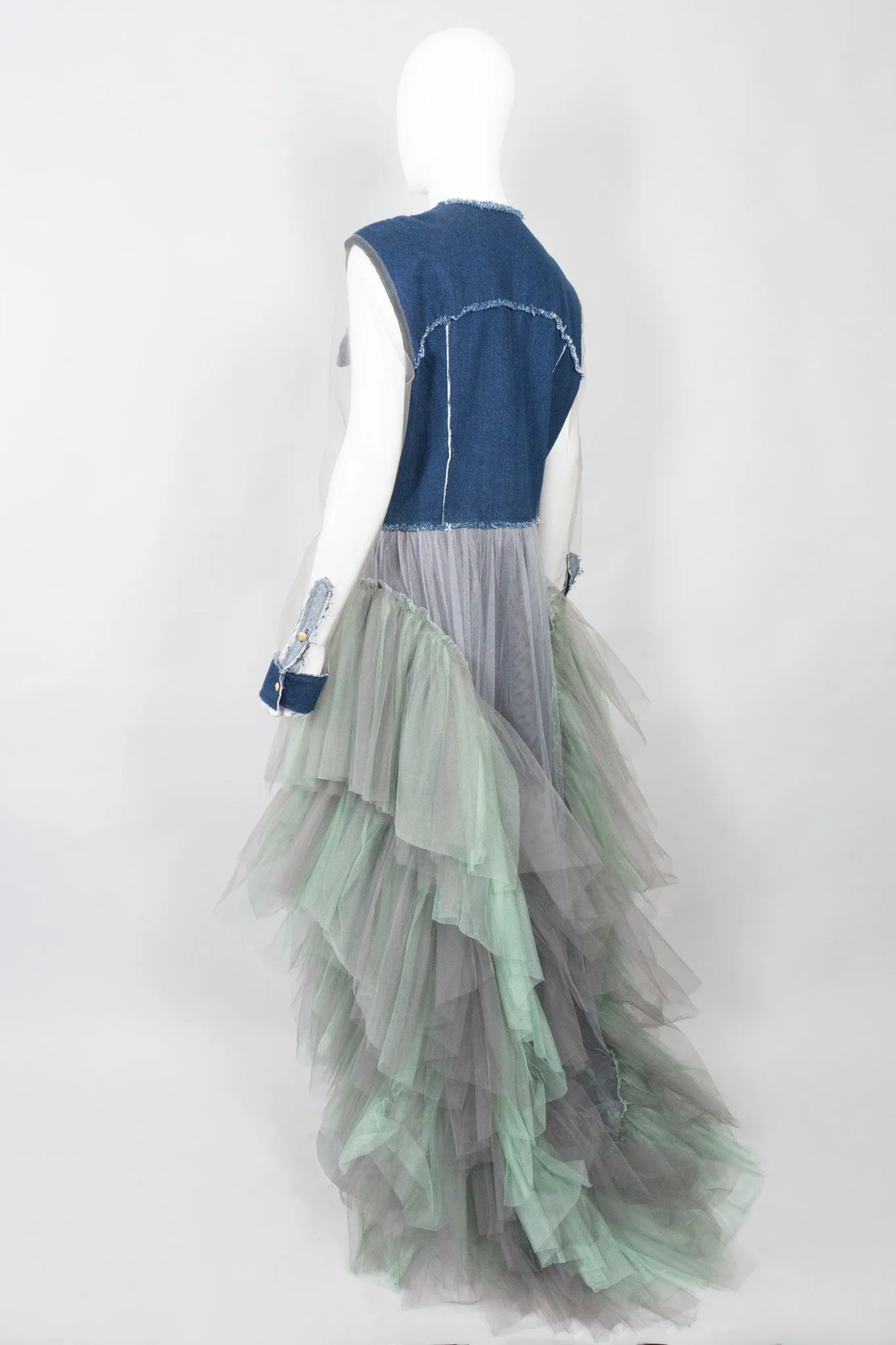 Denim Tulle Mermaid Dress