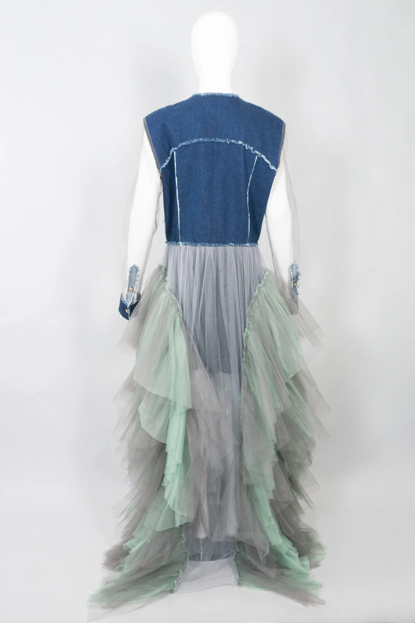 Denim Tulle Mermaid Dress