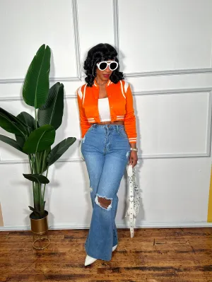 Destroyed Wide Leg Jeans