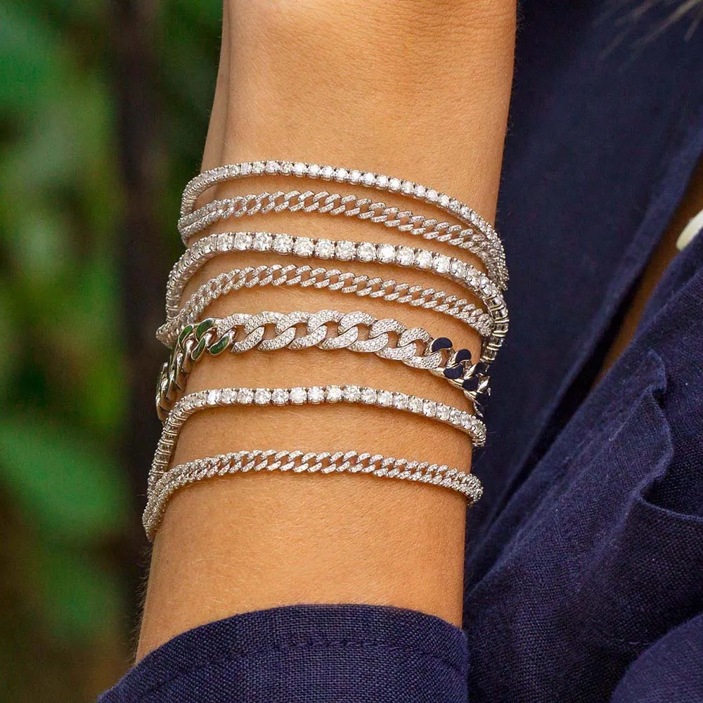 Diamond Chunky Pavé Chain Link Bracelet 14K