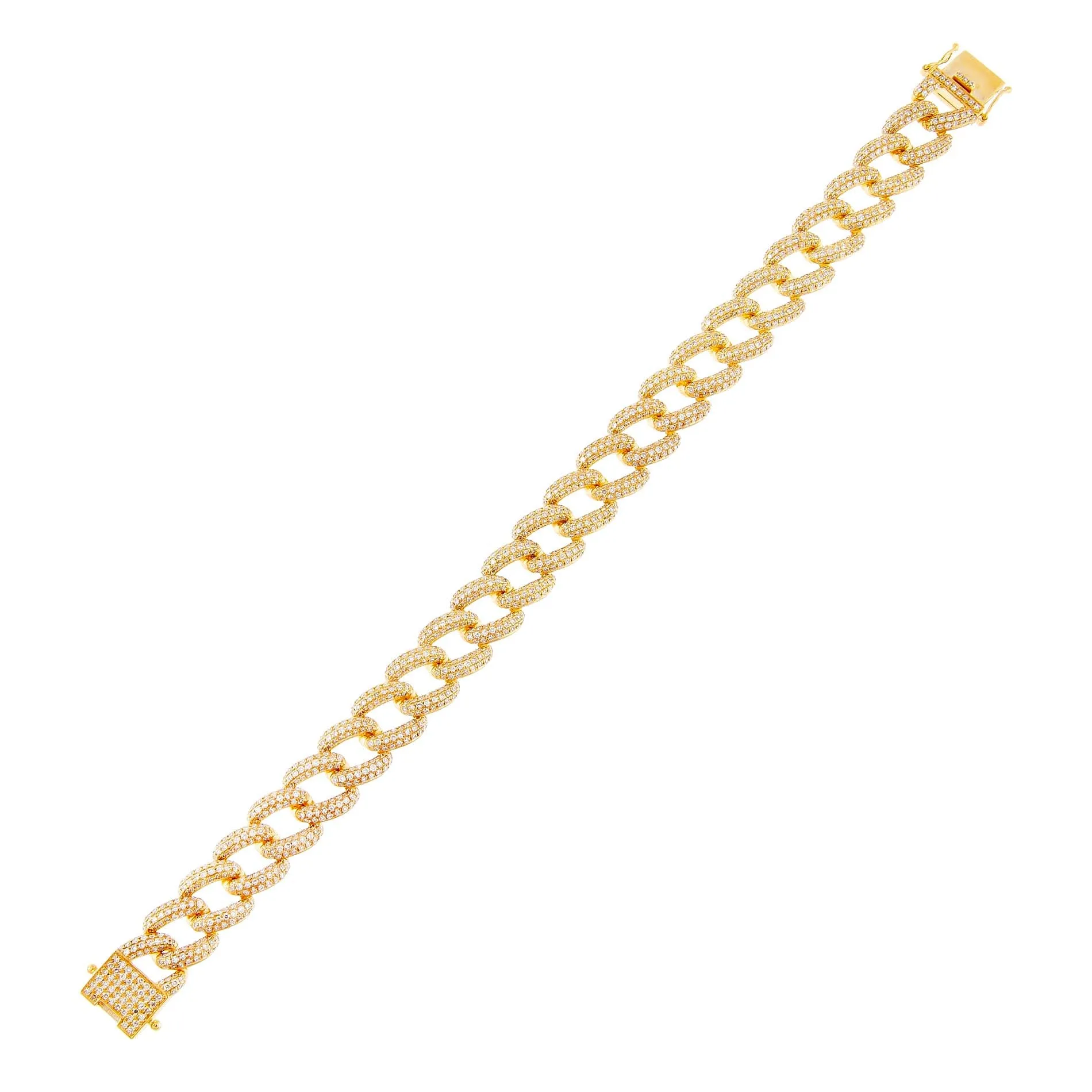 Diamond Chunky Pavé Chain Link Bracelet 14K