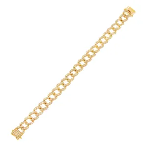 Diamond Chunky Pavé Chain Link Bracelet 14K