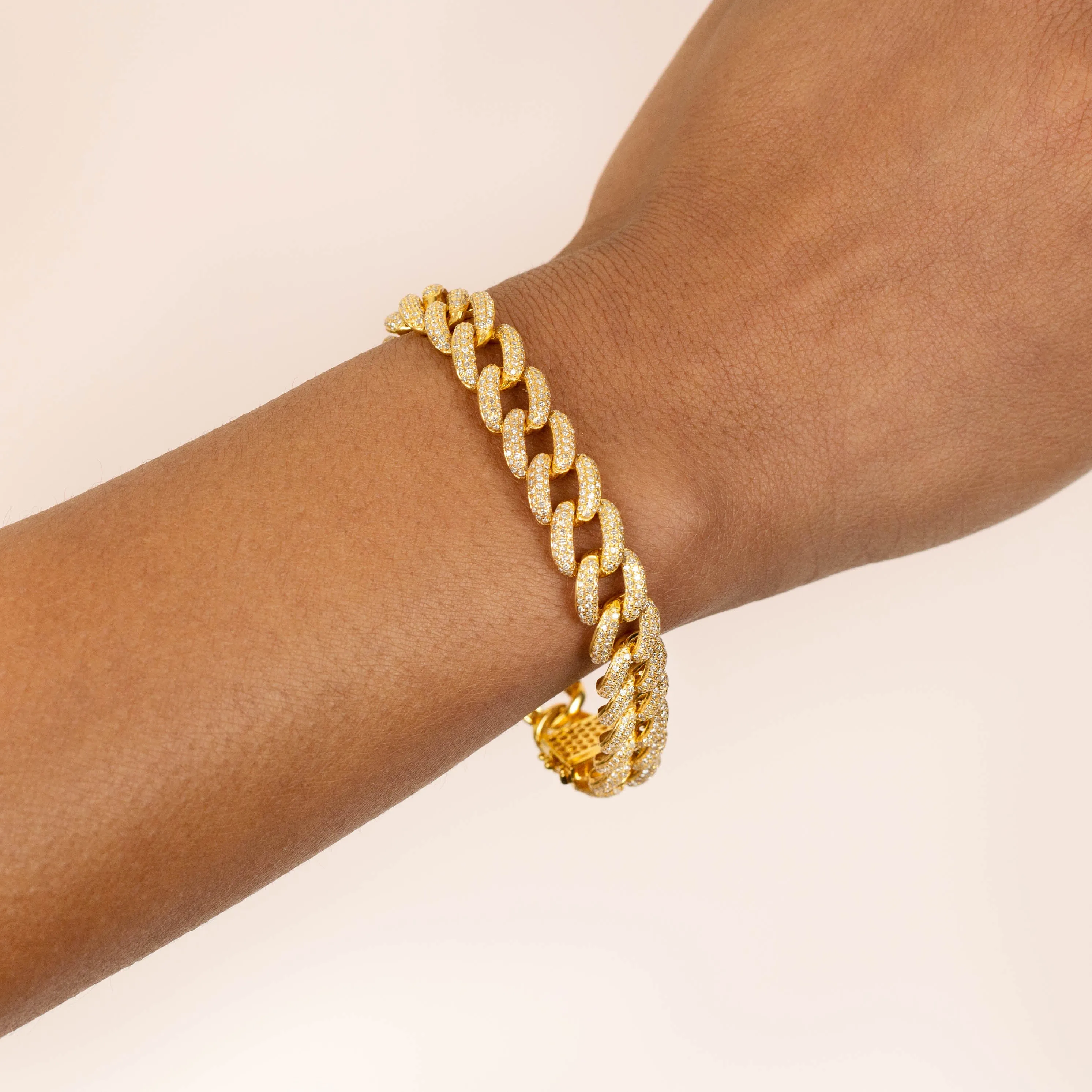 Diamond Chunky Pavé Chain Link Bracelet 14K