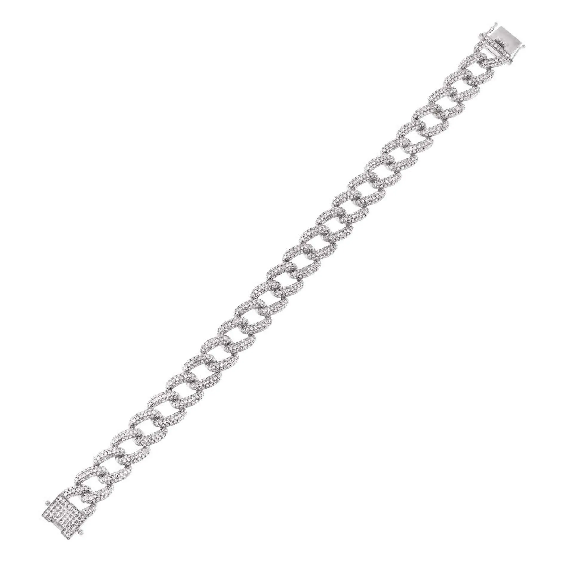 Diamond Chunky Pavé Chain Link Bracelet 14K