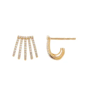 Diamond Pave Cage Stud Earring 14K