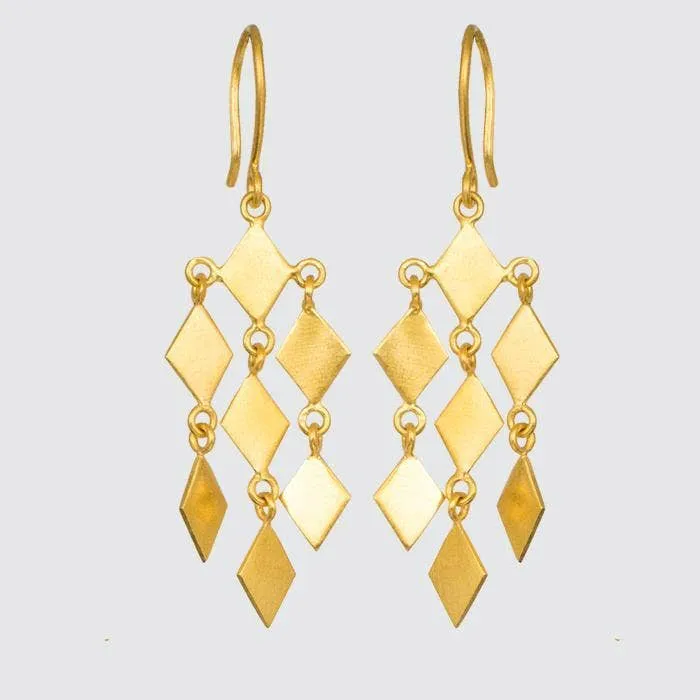 Diamond Shaped Chandelier Earrings