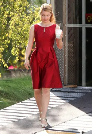 Dianna Agron Red Dress Sweet 16 Glee Dress In Los Angeles
