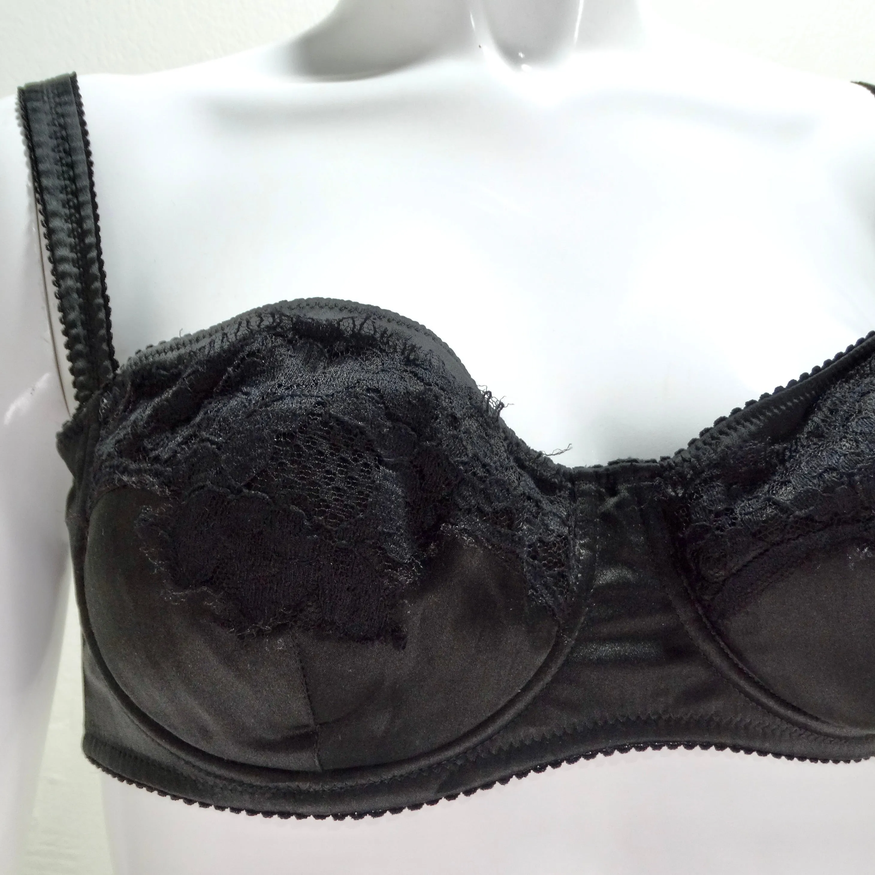 Dolce & Gabanna Black Lace Detail Balconette Bra