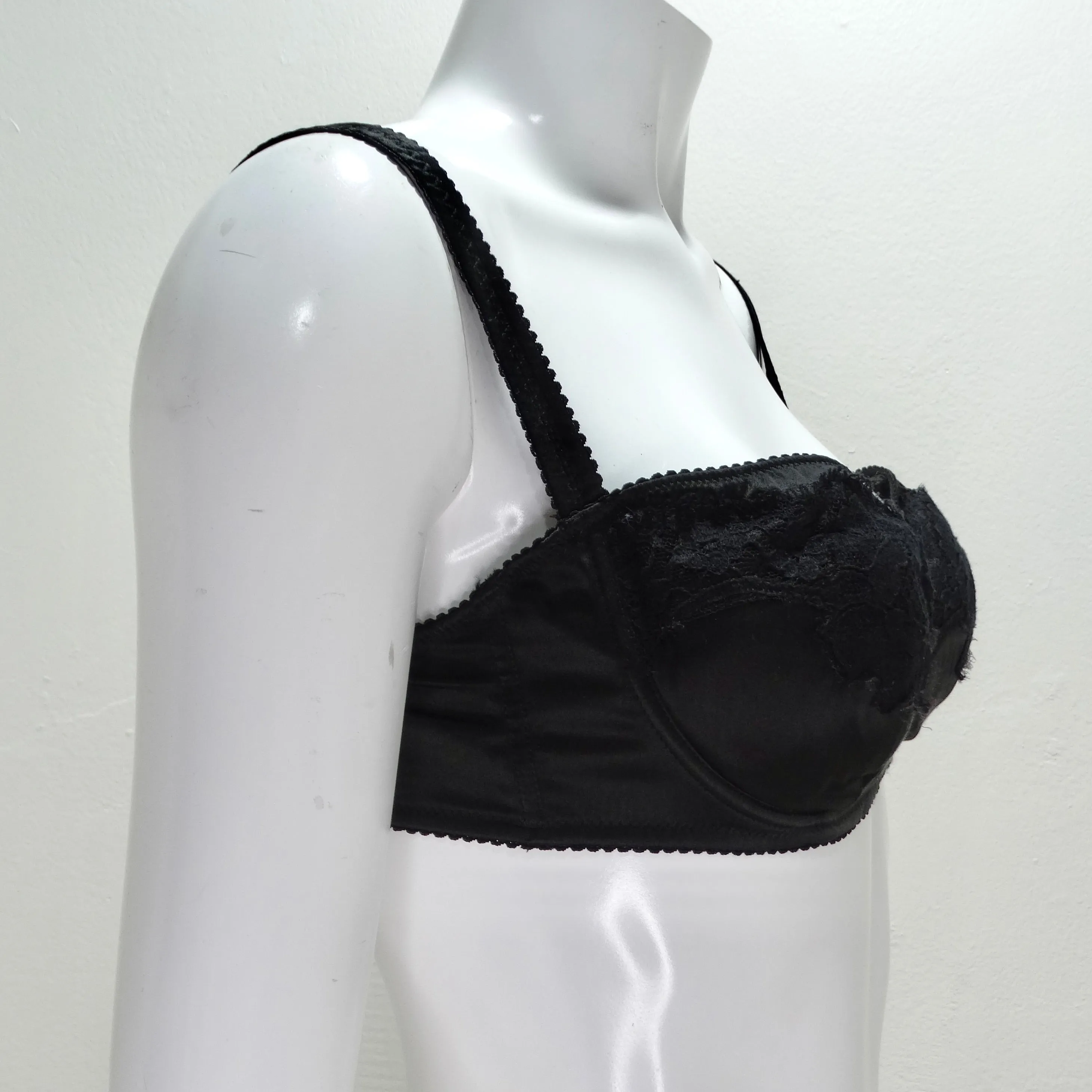 Dolce & Gabanna Black Lace Detail Balconette Bra