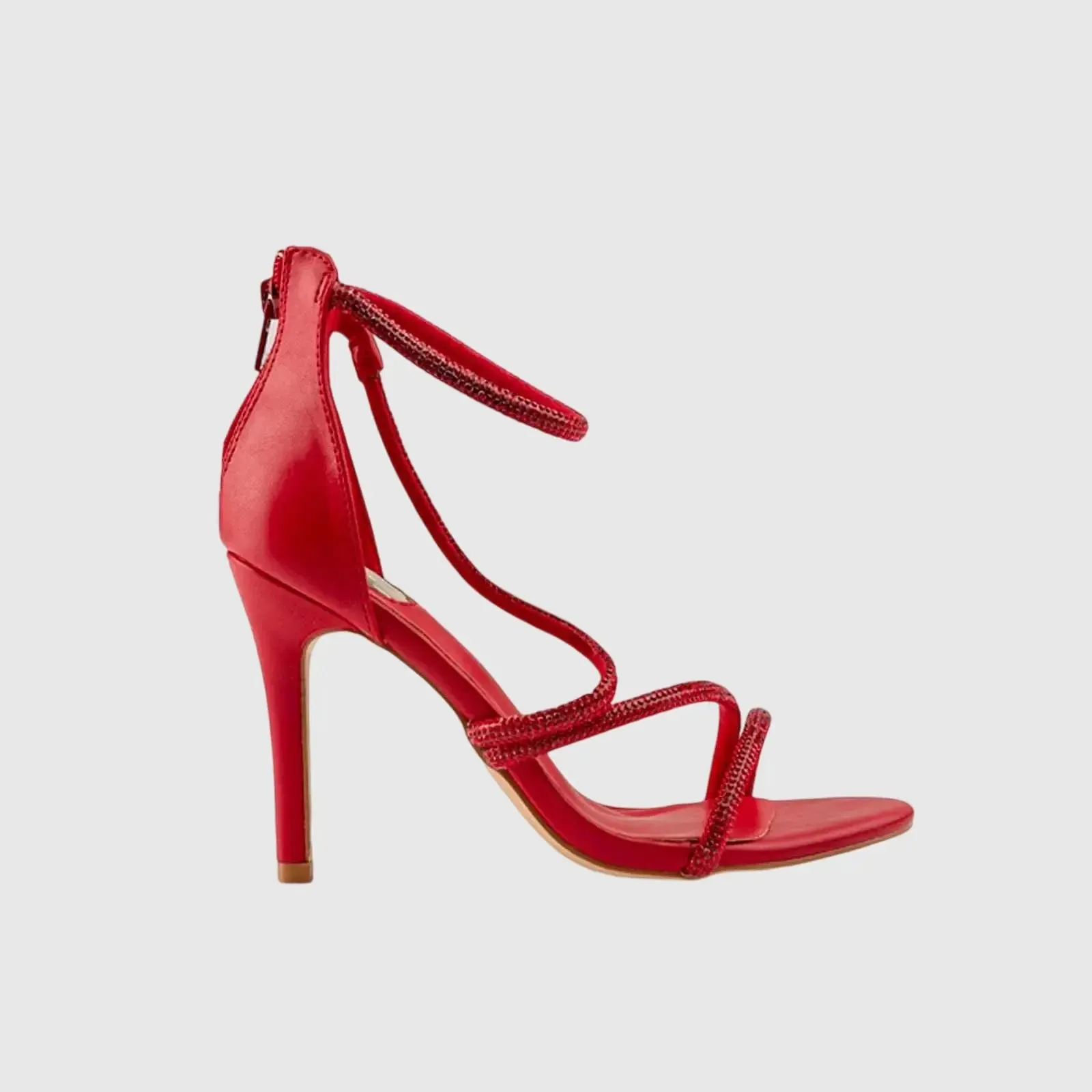Dress Heel Evening Sandal Red 01601