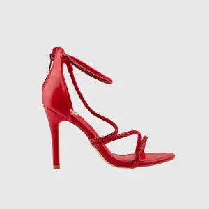 Dress Heel Evening Sandal Red 01601