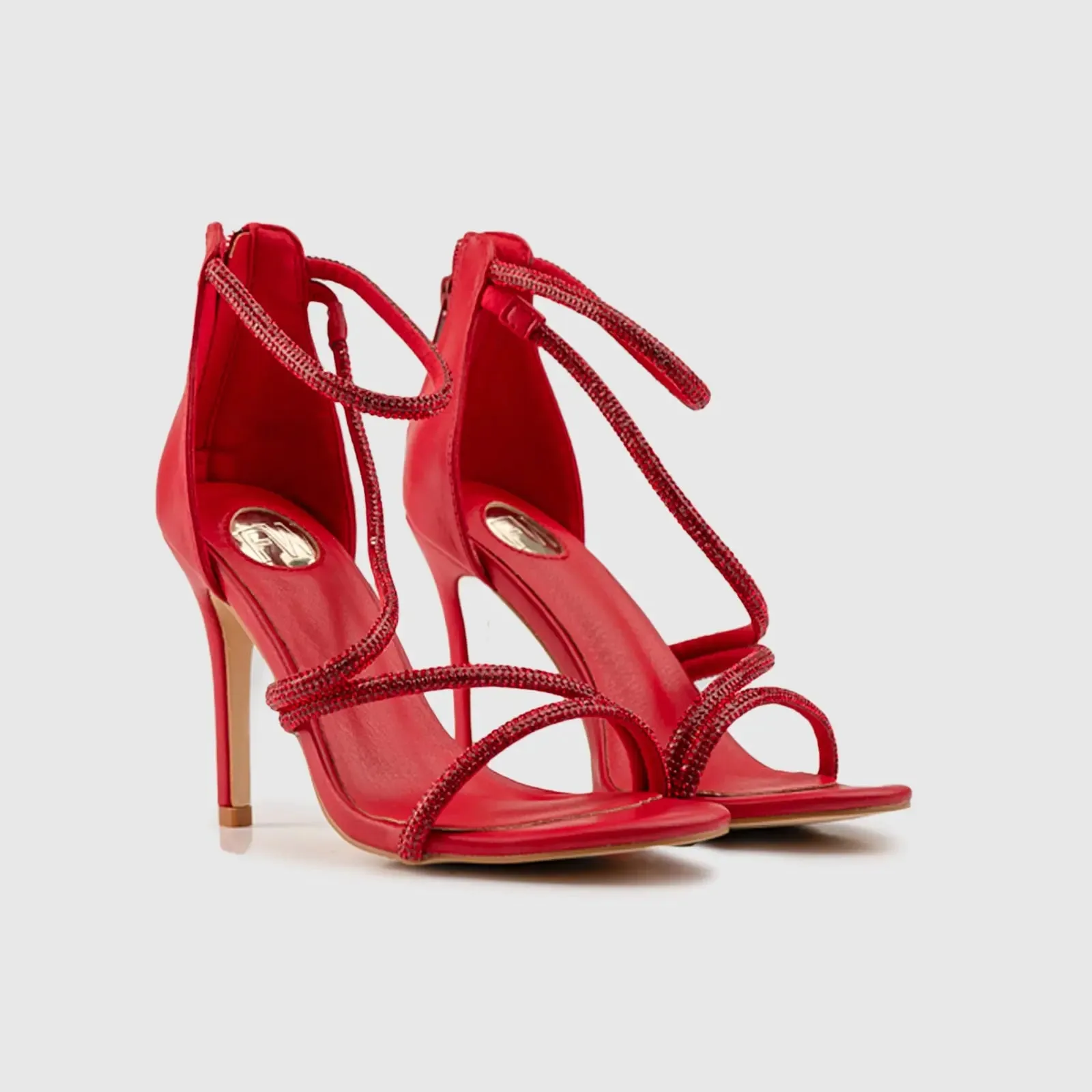 Dress Heel Evening Sandal Red 01601