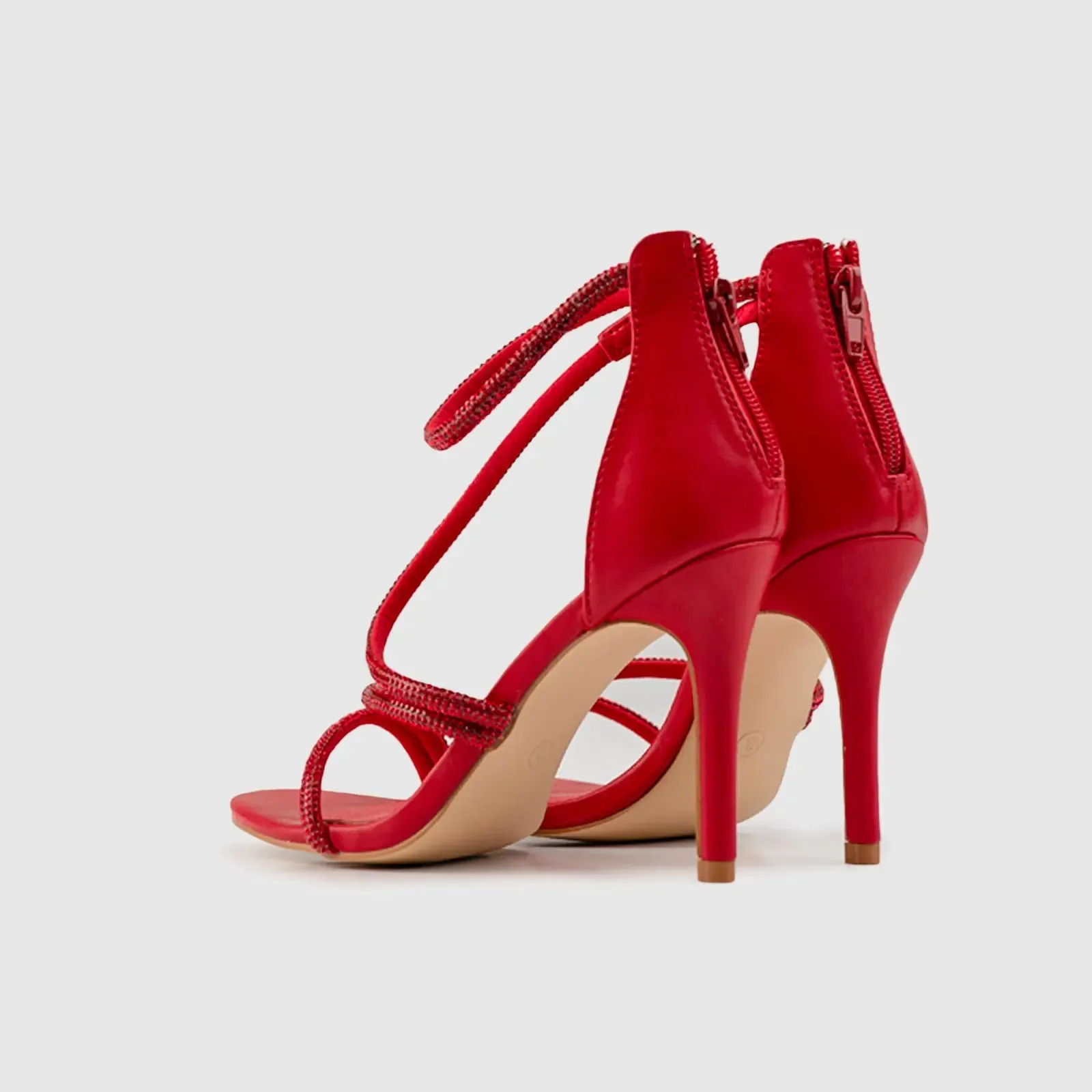 Dress Heel Evening Sandal Red 01601