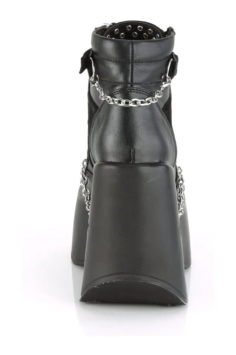 DYNAMITE-101 Black Hologram Patent Ankle Boot