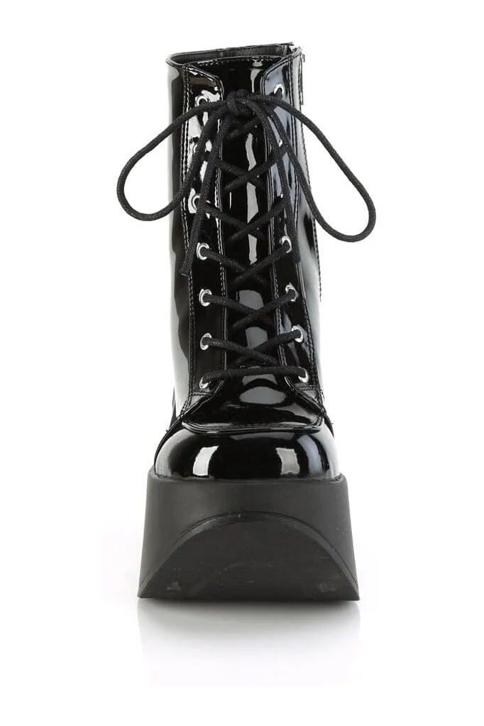 DYNAMITE-106 Black Patent Ankle Boot