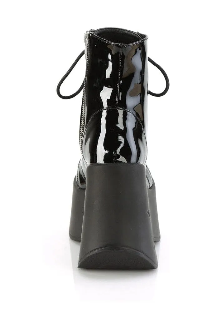 DYNAMITE-106 Black Patent Ankle Boot