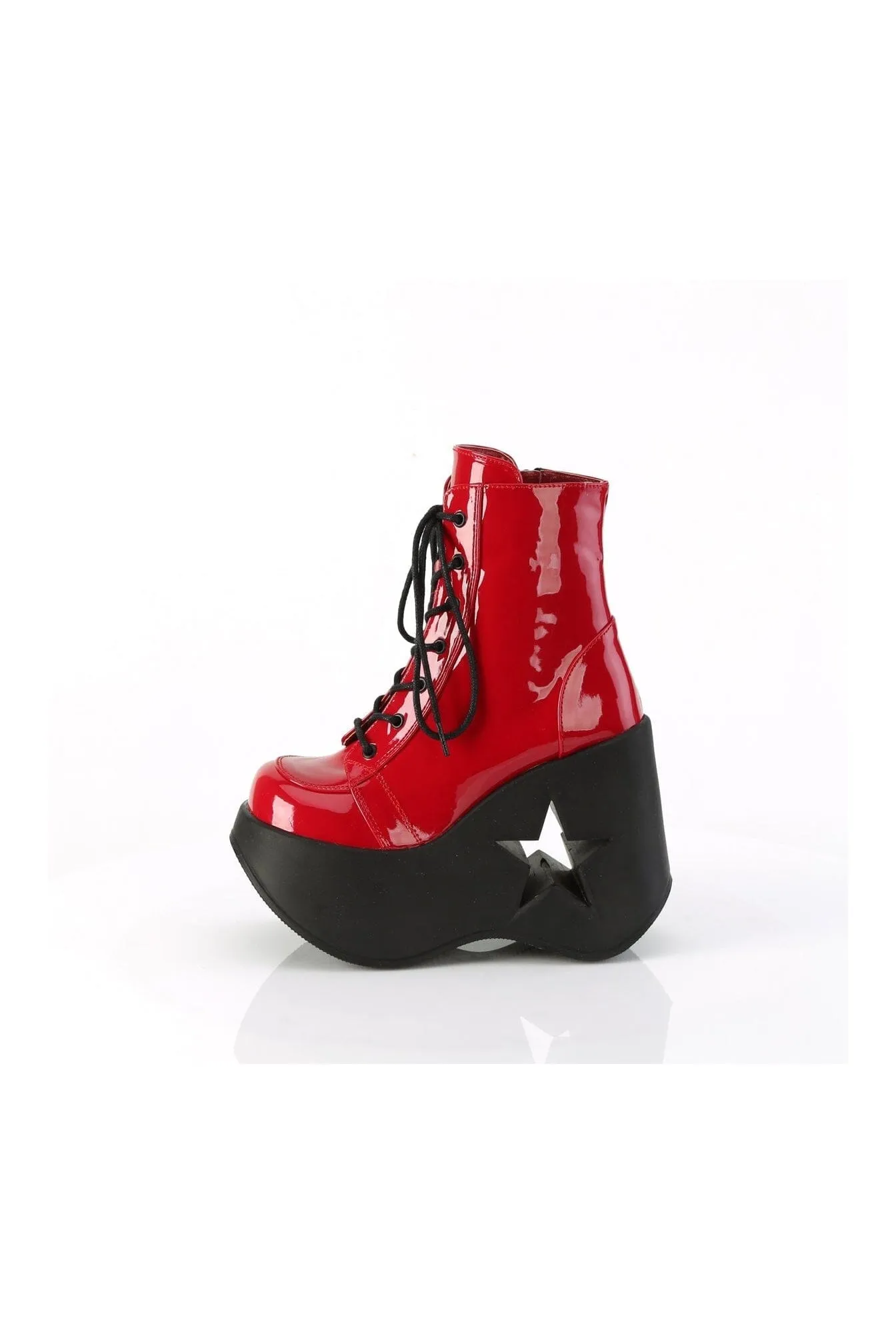 DYNAMITE-106 Red Patent Ankle Boot