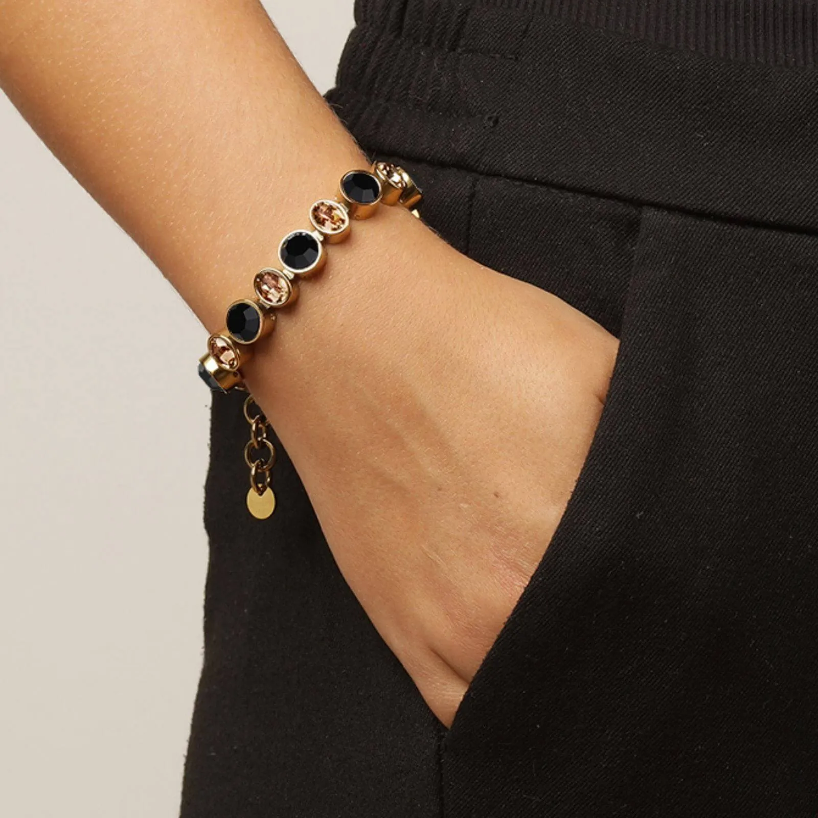 Dyrberg Kern Elaine Gold Bracelet - Black/Golden
