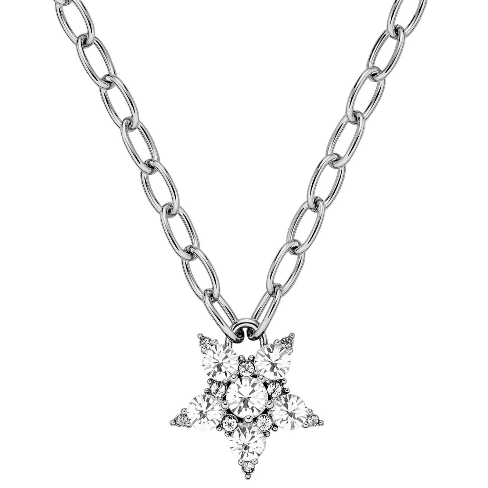 Dyrberg Kern Sagitta Silver Necklace - Clear Crystal