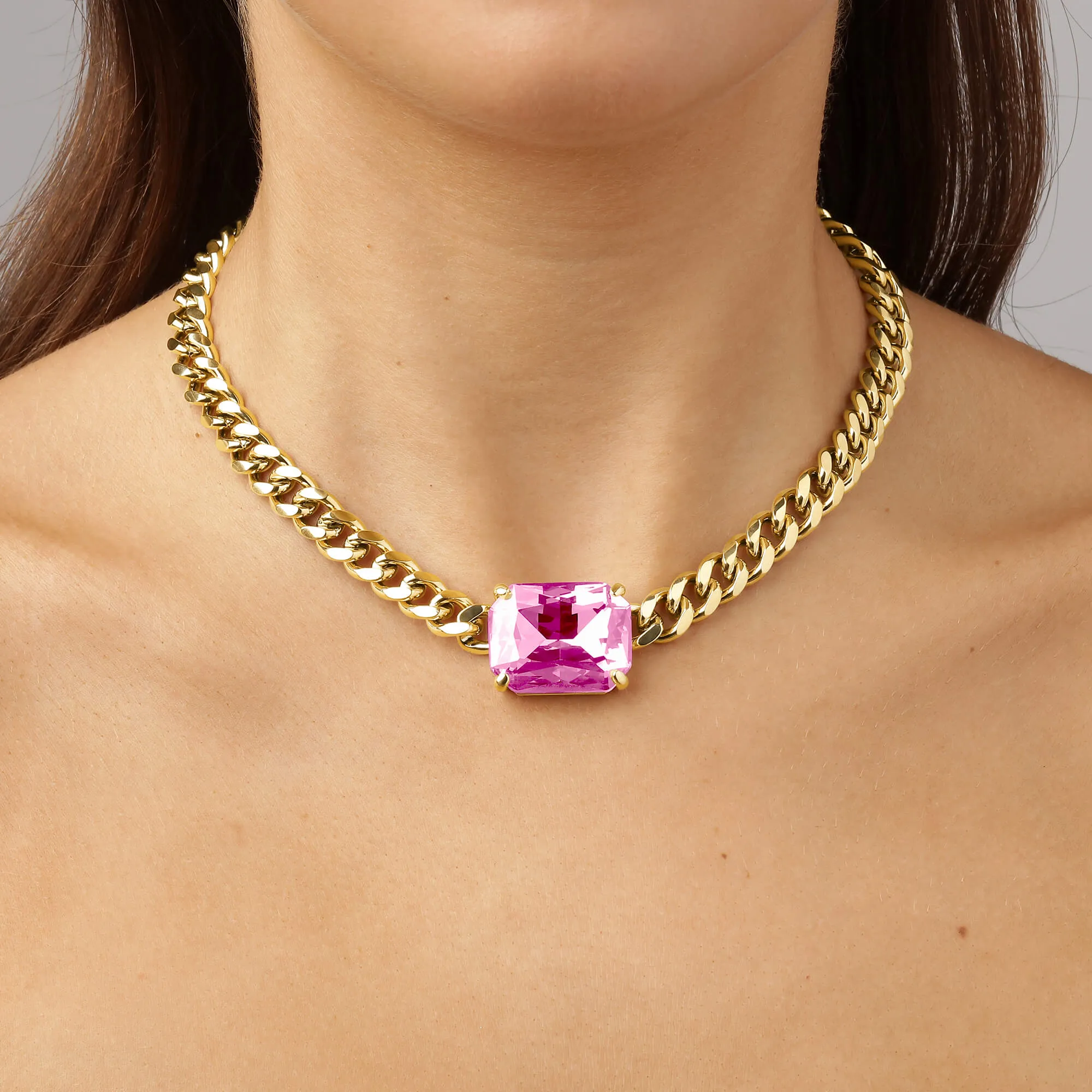 Dyrberg Kern Tagona Gold Necklace - Light Rose