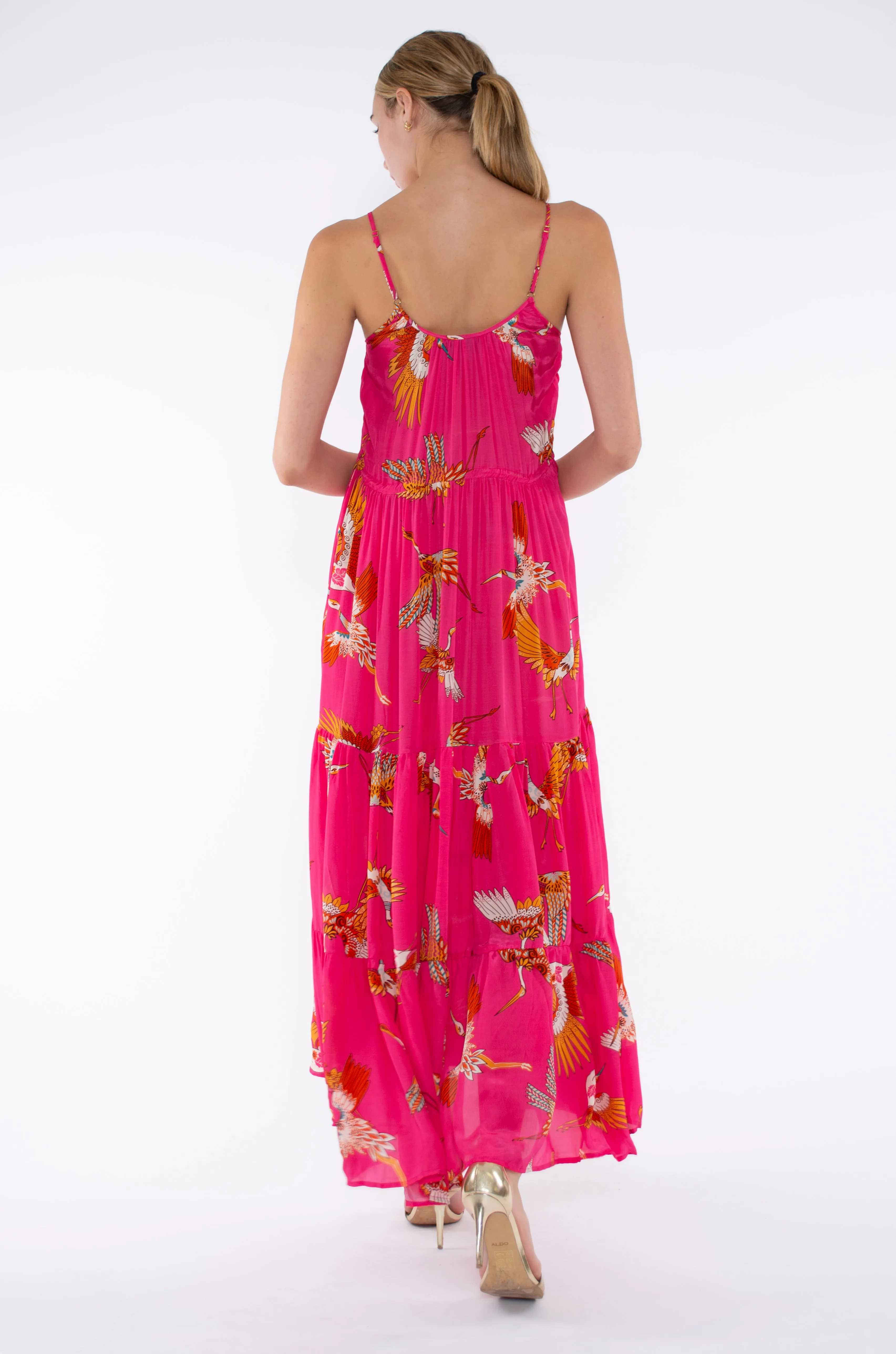EARL DRESS - FUXIA BOHO HIRO BIRDS