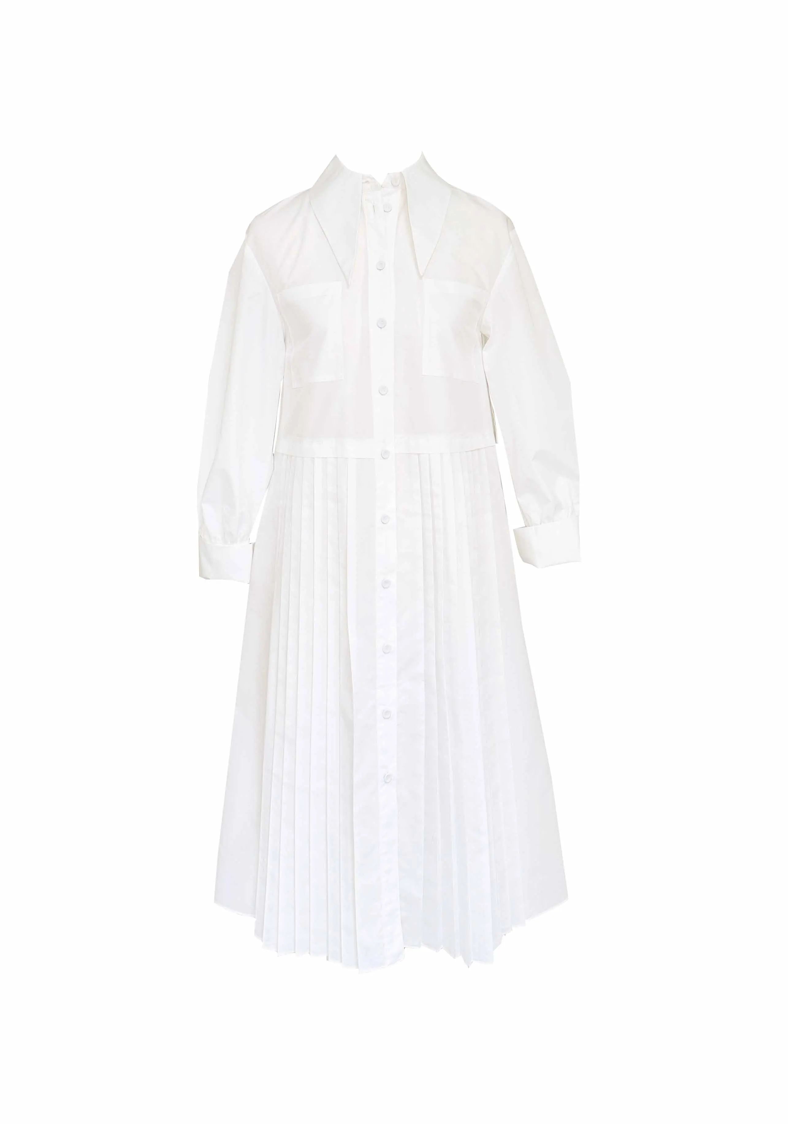Eileen Collar Dress, White