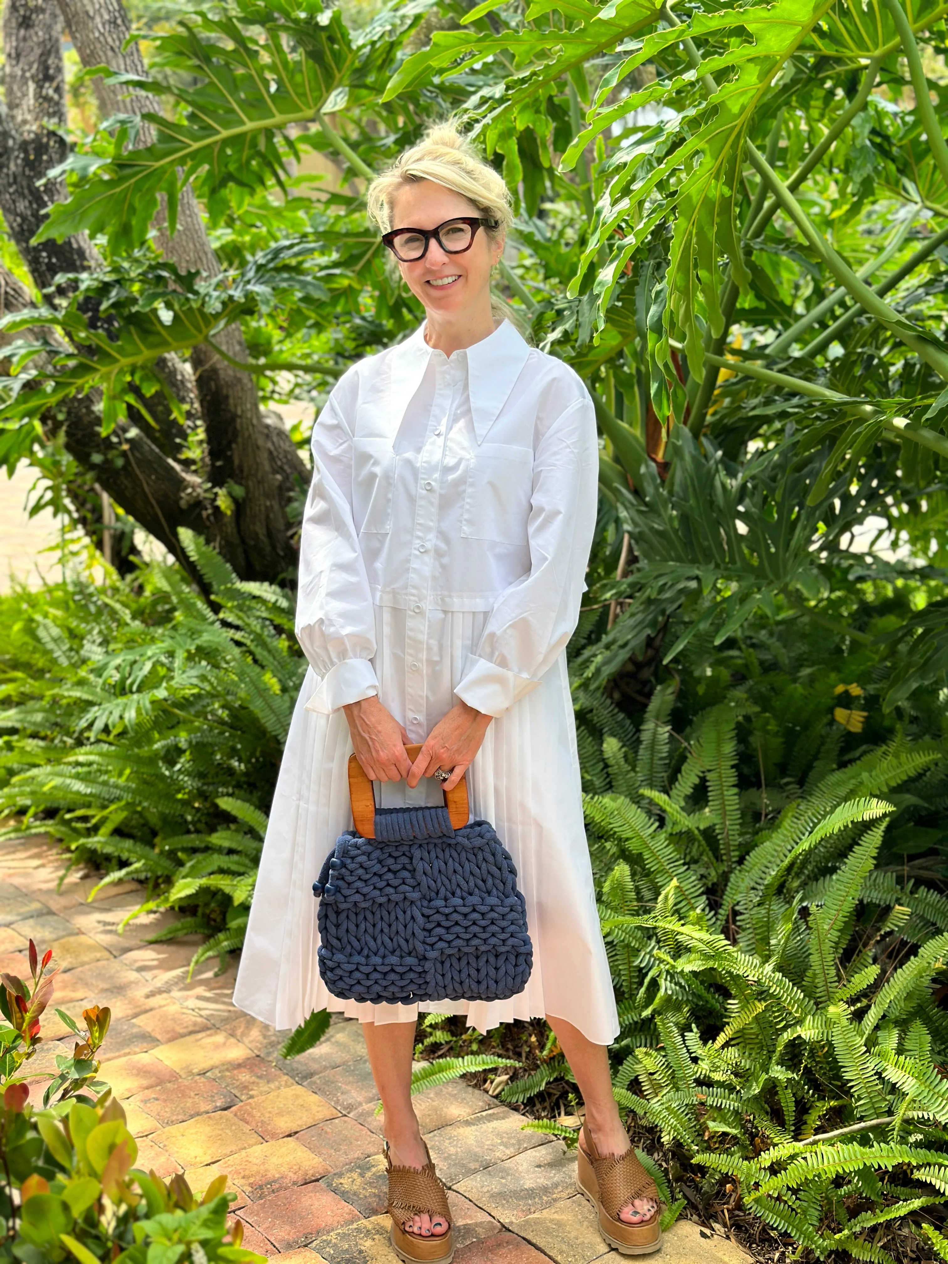 Eileen Collar Dress, White