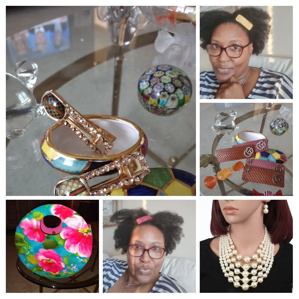 Elegant and Chic Bag Set Assemble Caribbean style. Complete set. Purse handmade in Haïti.