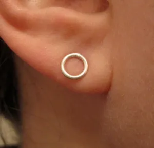 Elegant and Understated Hand-Made Open Circle Stud Earrings - 0034