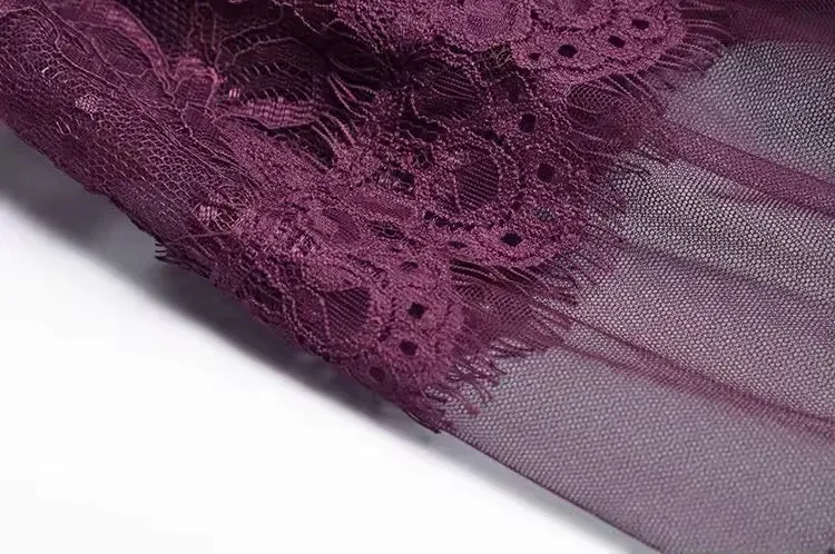 Elegant Sheer Lace Maxi Dress - SY1932
