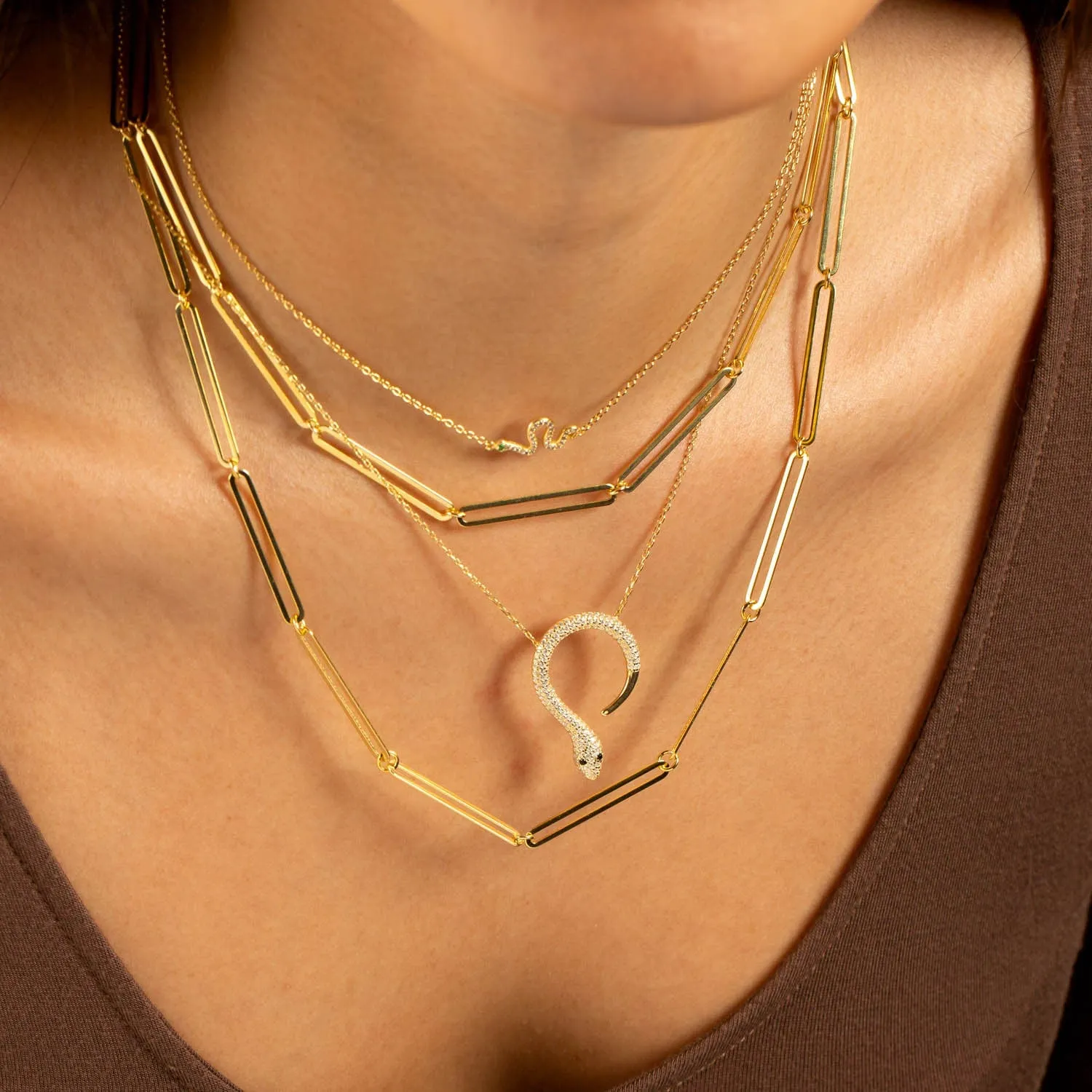 Elongated Paperclip Necklace