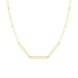 Elongated Paperclip Necklace