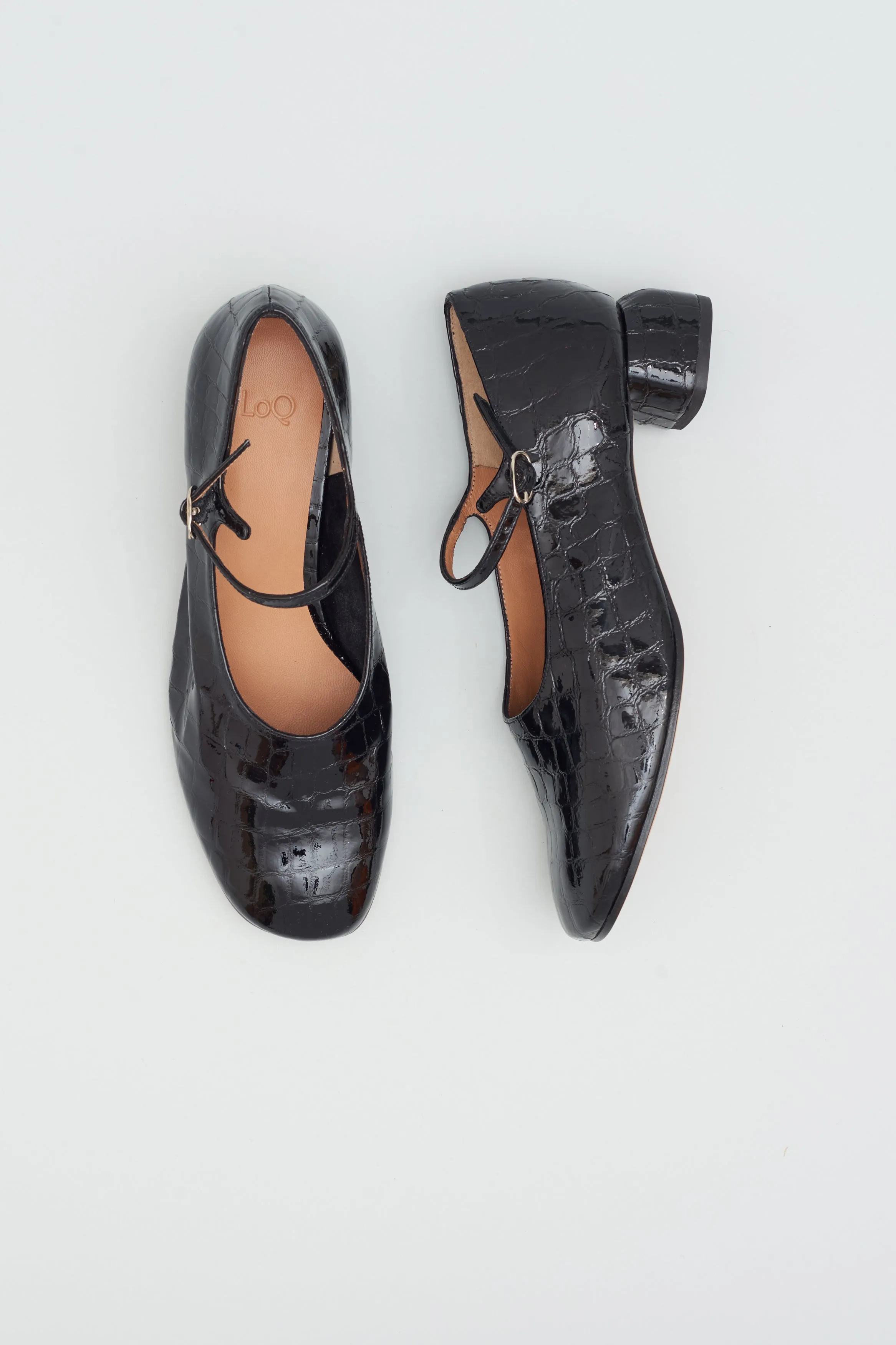 Ema in Black Patent Croc