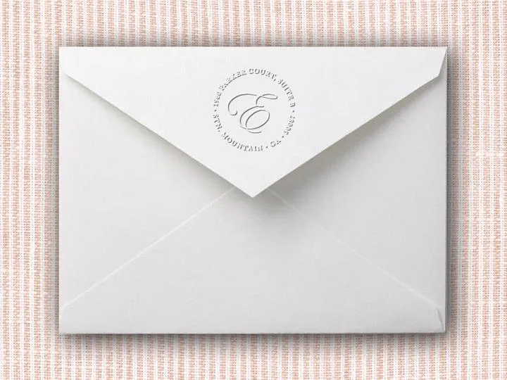 English Family Initial Round Self-Inking Stamper or Embosser