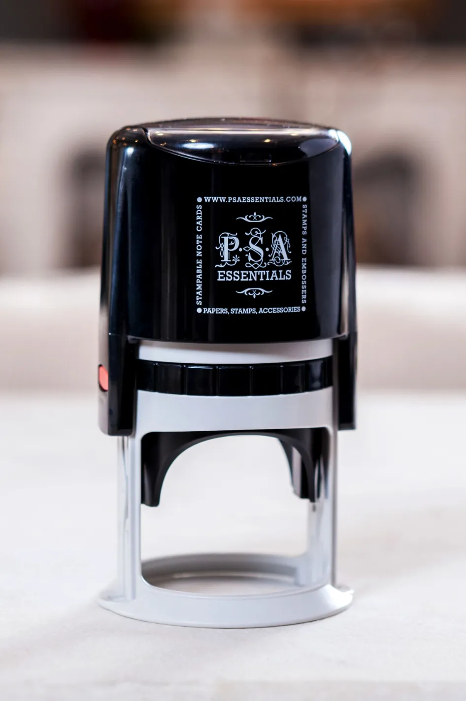 English Family Initial Round Self-Inking Stamper or Embosser