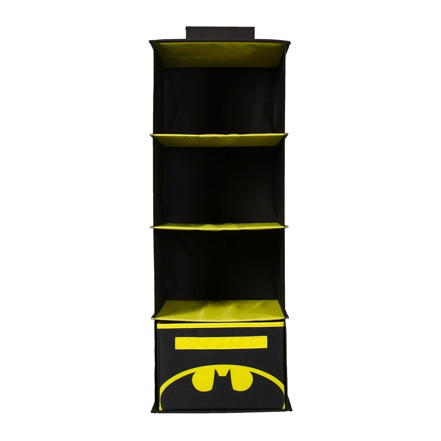 Everything Mary Col Batman 4 Shelves Clothing Closet and Bedroom DC Comics Towel Accessory Storage, Collapsible Hanging Organizer