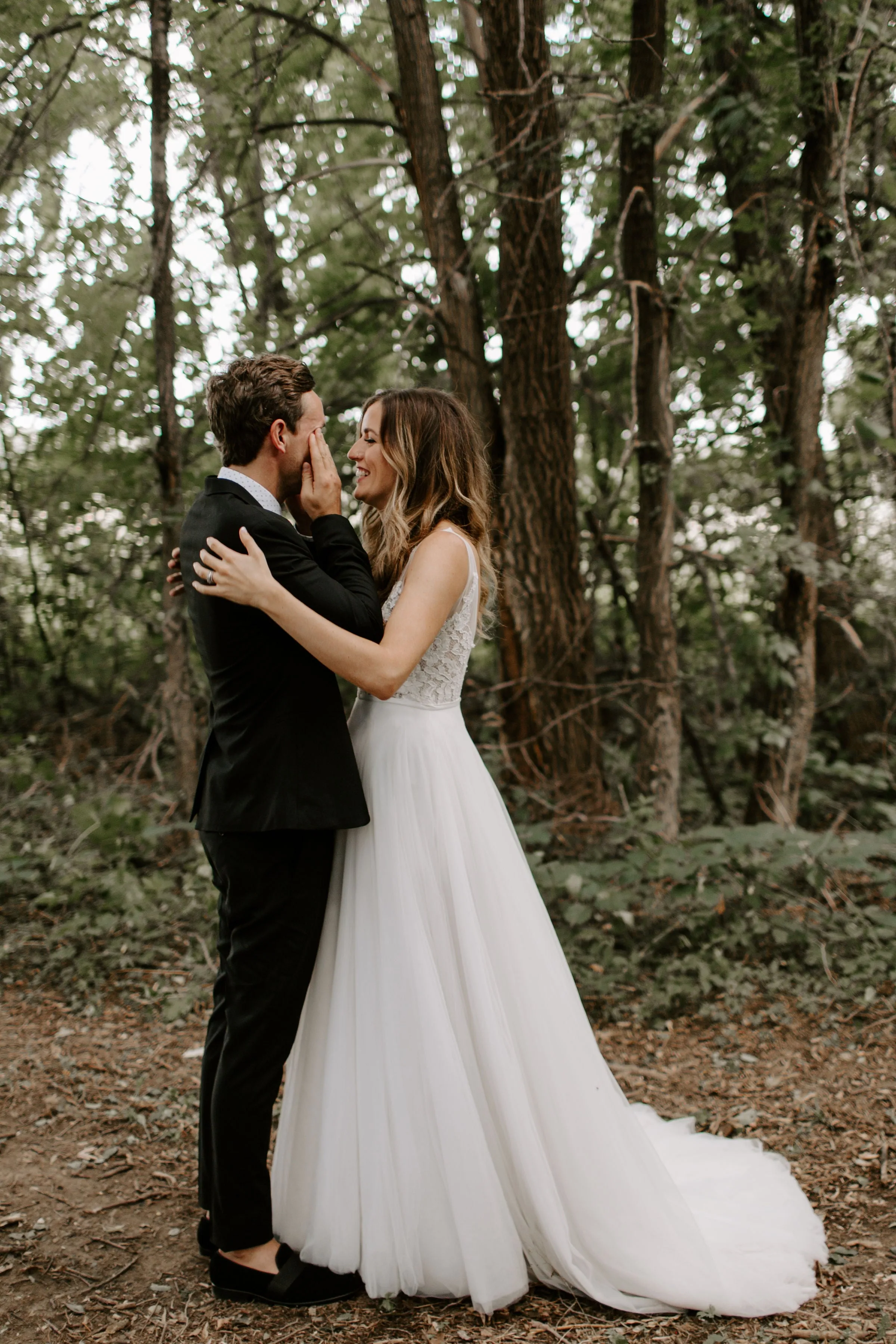 Exquisite Lace Wedding Dress Sexy V-Neck Modest Tulle Wedding Dress Gown CA2302