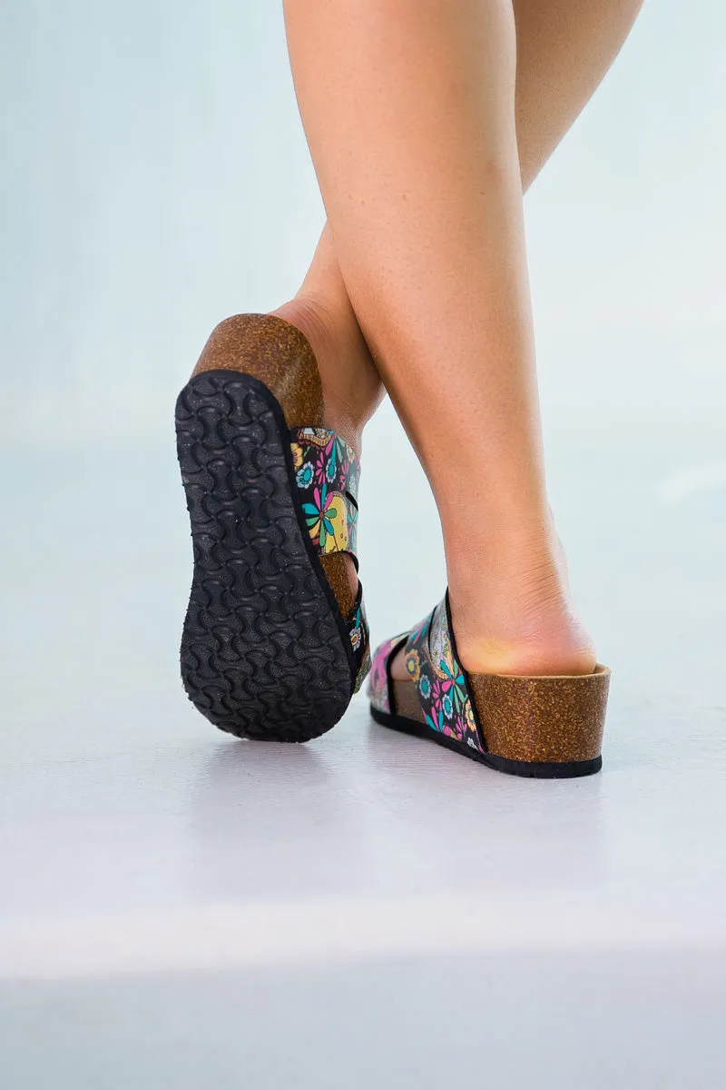 Falling For Me Floral Footbed Wedge Sandal