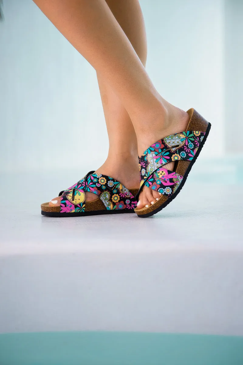 Falling For Me Floral Footbed Wedge Sandal