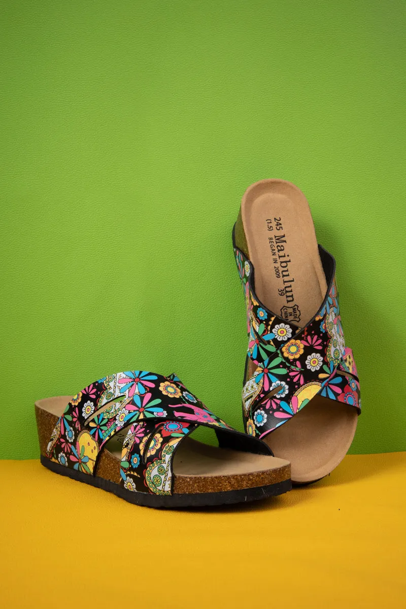 Falling For Me Floral Footbed Wedge Sandal