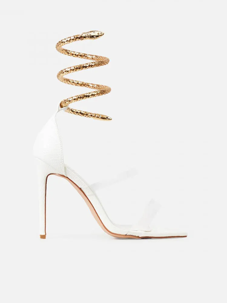 Faux Snake Cuff Stiletto Heels