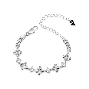 Fleur de lis Adjustable Cuban Bracelet - 4mm [Ship To The US Only]