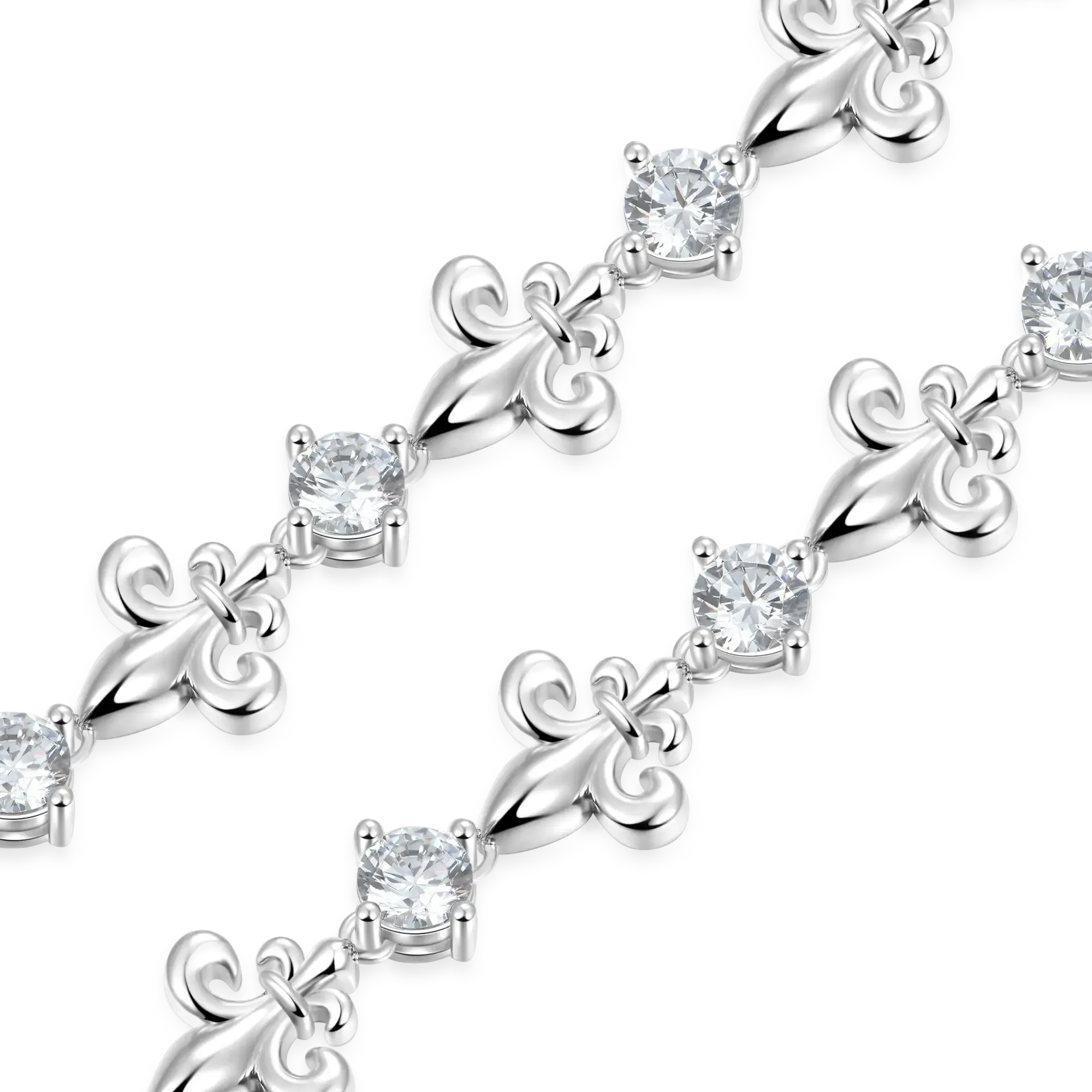 Fleur de lis Adjustable Cuban Bracelet - 4mm [Ship To The US Only]