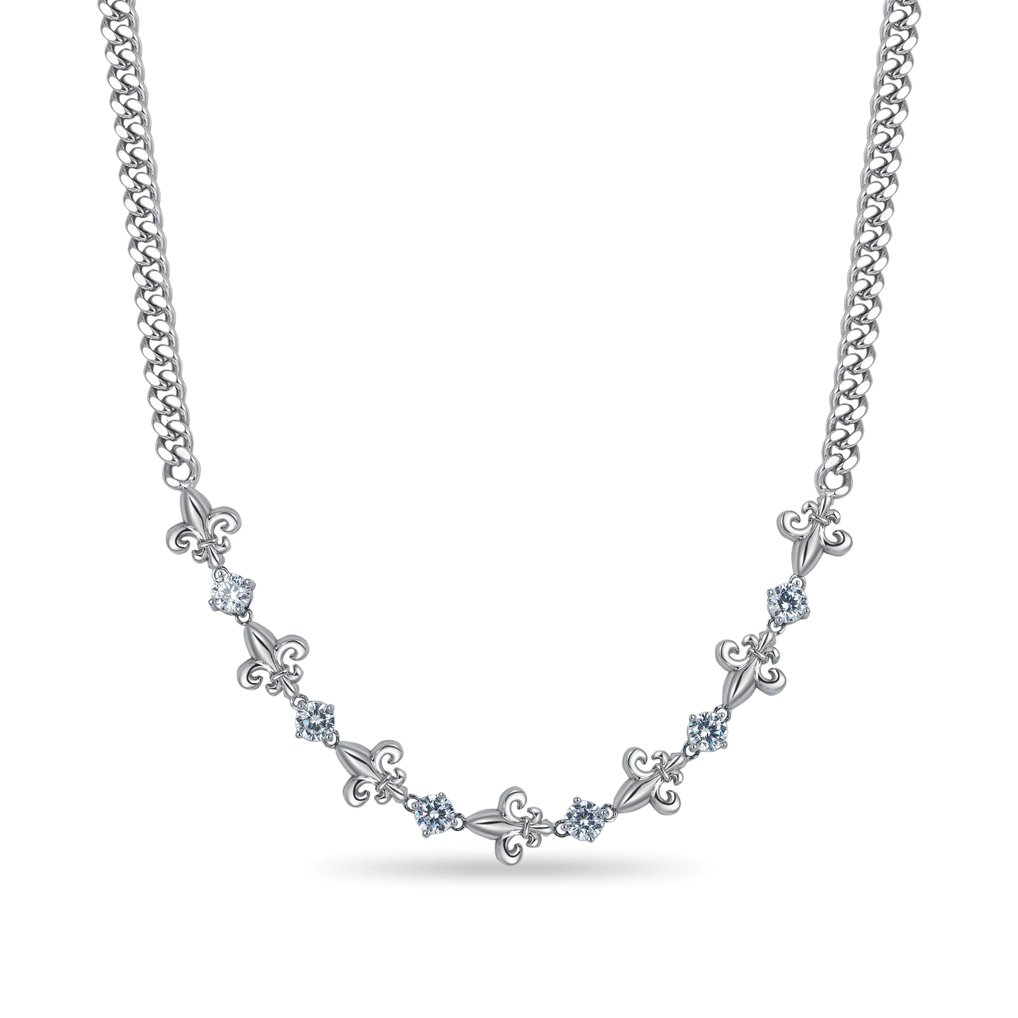 Fleur de lis Adjustable Cuban Chain - 5mm