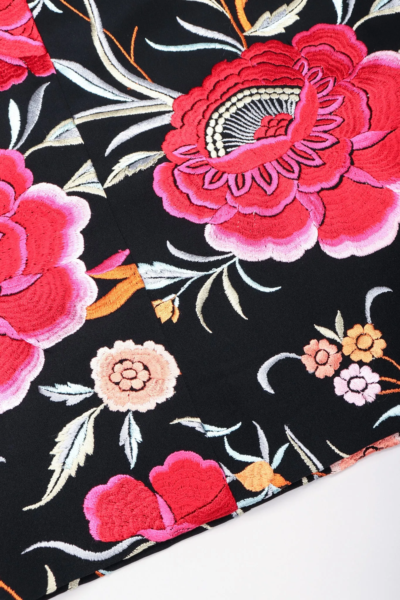 Floral Embroidered Piano Skirt