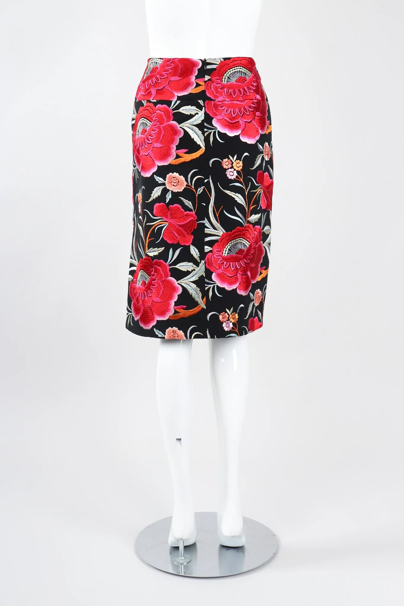 Floral Embroidered Piano Skirt